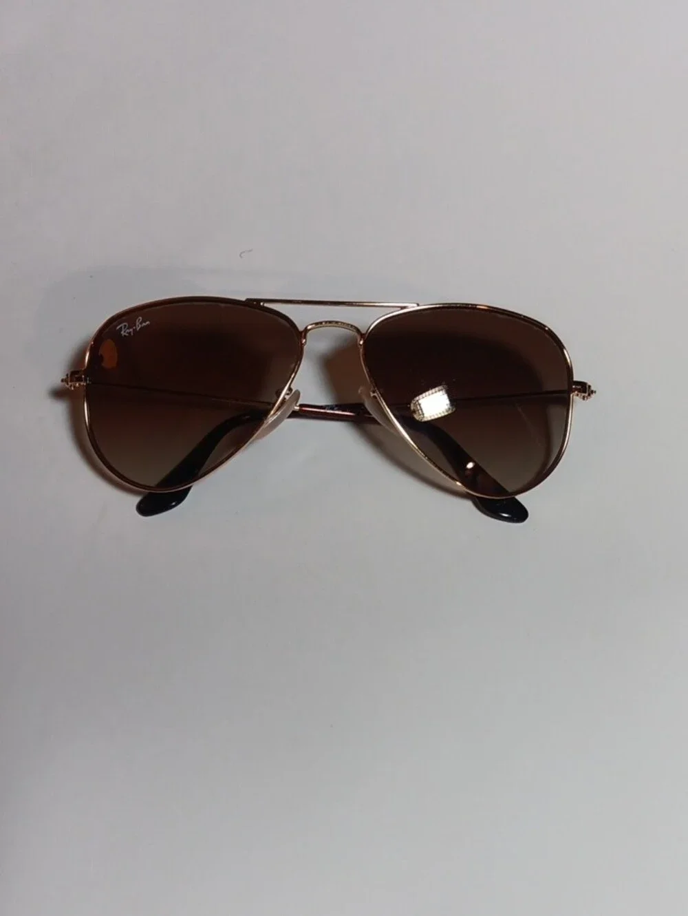 Ray-Ban Gold Frame Aviator Sunglasses with Brown Lenses